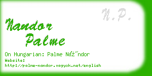 nandor palme business card